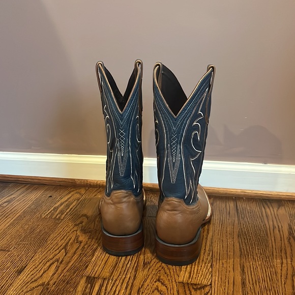 STETSON CASPER TAN & BLUE MATTE COWBOY BOOT - Picture 5 of 6